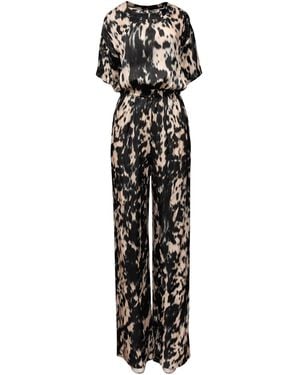 Oh!Zuza Neutrals Echo Viscose Satin Co-Ord Set – Print - Black
