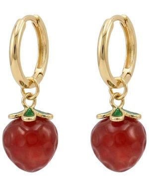 seree Harvest Agate Charm Earrings - Red