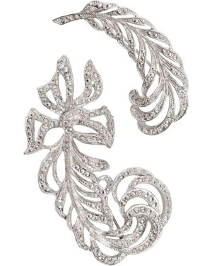 Caramel Vintage Jewellery Plated Crystal Flourish Brooch - Metallic