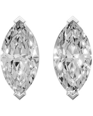 Aya Fine Jewelry Marlowe Marquise Cut Igi Certified Lab Grown Diamond Solitaire Stud Earrings - Metallic