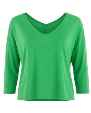 Conquista Back Button Long Sleeve Tee - Green