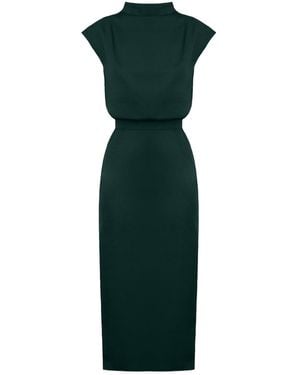 UNDRESS Tessa Deep Short Kimono Sleeves Midi Dress - Green