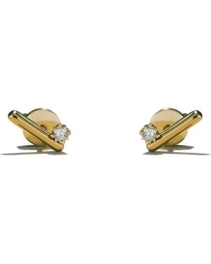 Onia Diamond Bar Studs - Metallic