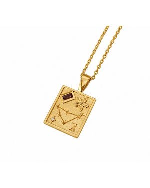 Cier Capricorn Zodiac Necklace - Metallic