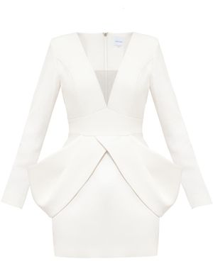 Nomi Fame Madonna Deep V Neck Mini Dress - White