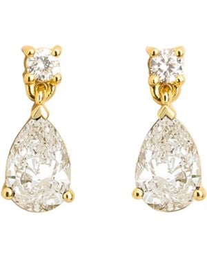 Juvetti Pisa Diamond Pear Drop Earrings - Metallic