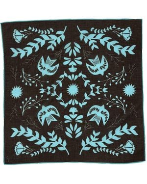 Folie Living Opal Forest Folklore Cotton Scarf Small - Green