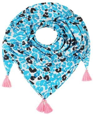 Mercy Delta Cashmere Square Scarf Pina Colada Aqua - Blue