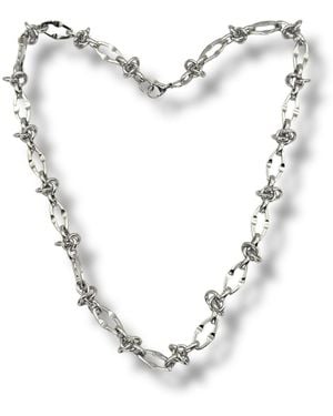 Jagged Halo Jewelry Barbed Love Knot Necklace - Metallic