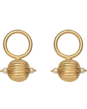 Meraki by Rashmi Bajaj Luna Plated Dangle Earrings - Metallic