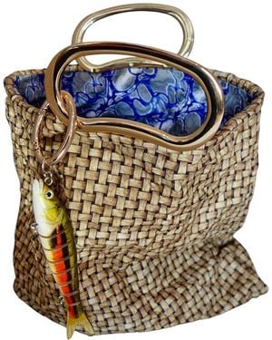 Romer Millinery Neutrals Morphy Moldable Mini Fishing Panier Clutch Gar - Metallic