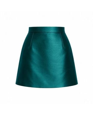 Richa Sharma Handcrafted Silk Mini Skirt - Green