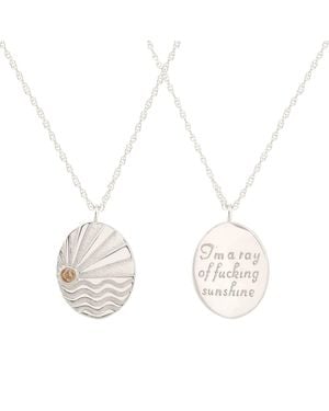 Kris Nations Ray Of Sunshine Charm Necklace Sterling - White