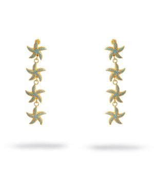 Ebru Jewelry Starfish Cascade Dangle Earrings - Metallic