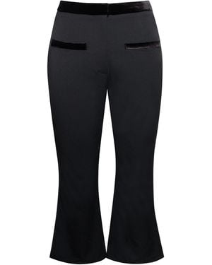 Miss Circle New York Kristy Velvet Decorating Flare Cropped Pants - Black