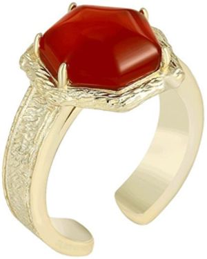 Retro Chic Agate Tiger Ring - Red