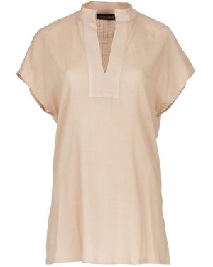 Conquista Linen Style Sleeveless Top - Natural