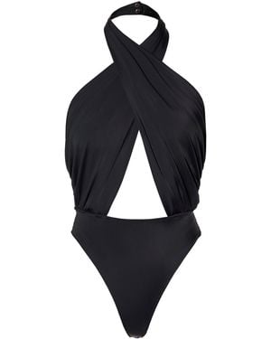 AGGI by HALEWSKI Liv Body Suit With Open Back - Blue