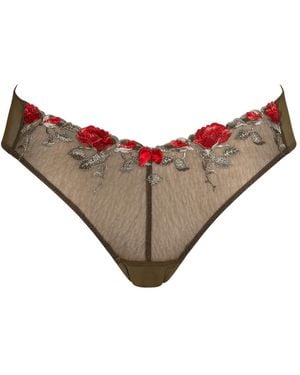 BonBon Lingerie Roses Full Brief - Brown