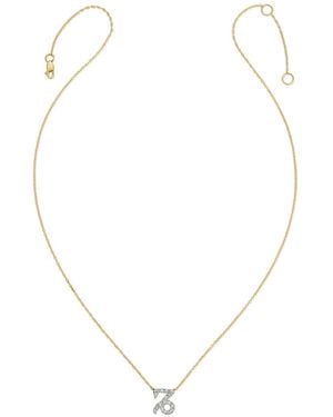 Heather Hawkins Jewelry Horoscope Zodiac Capricorn Sea Goat Symbol Fine Diamond Fourteen Karat Necklace - Metallic