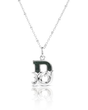 Kasun Solid D Initial Necklace With Marble - Metallic
