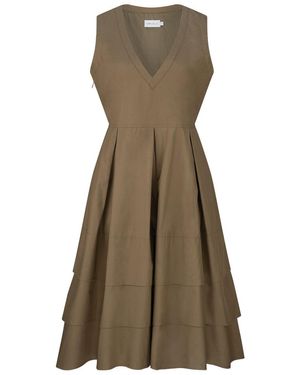Dref Brisk Pleated Dress - Natural