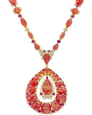 LÁTELITA London Paloma Opal Statement Necklace - Red