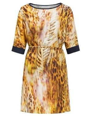 Conquista Animal Print Loose Style Dress - Metallic