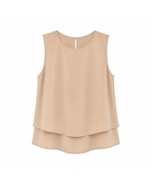 Nuvv Collection Neutrals Ivory Layered Sleeveless - Natural