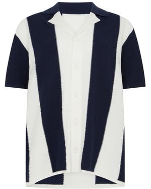 Hay Life Striped Knit Shirt - Blue
