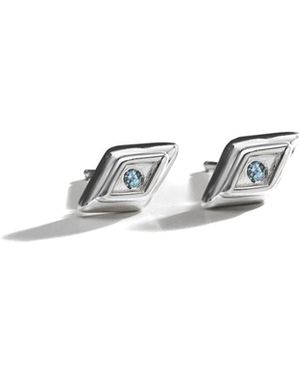 Rain Jewelry Classic Studs Aquamarine - White