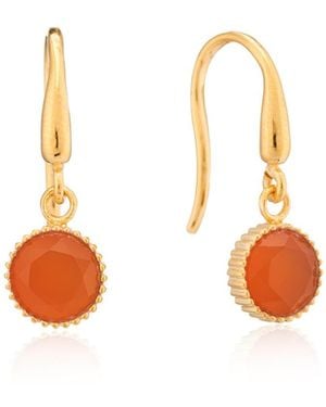 Auree Barcelona July Birthstone Hook Earrings Carnelian - Multicolour