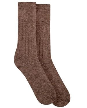 Paul James Knitwear Alpaca Kenilworth Lounge Socks - Brown