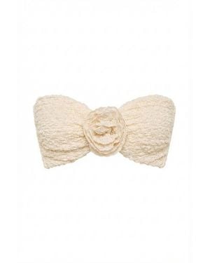Montce Neutrals Amalia Texture Rosa Bandeau Bikini Top - Natural