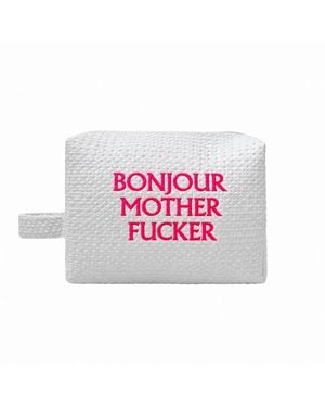 Lilly Loves Bonjour Mf Waffle Weave Cosmetic Bag - Pink