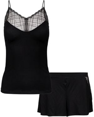 Oh!Zuza Short Pj Set With Lace - Black