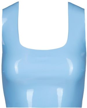 Commando Faux Patent Leather Crop Top - Blue