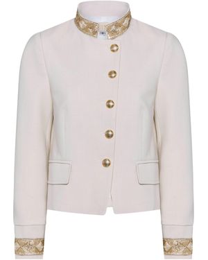 Guinea London Neutrals Cream Military Style Blazer - White