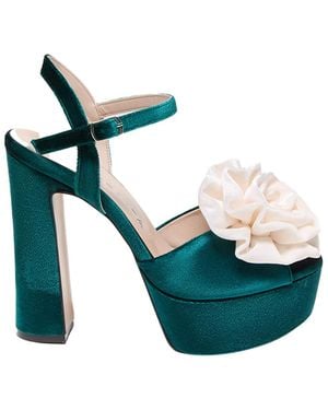 Nur Karaata Bloom Heels - Green