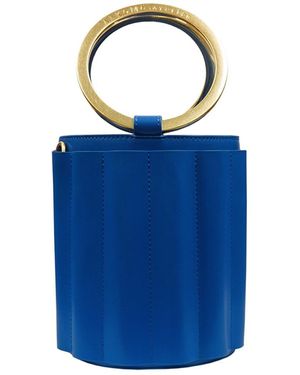 ALKEME ATELIER Water Metal Handle Small Bucket Bag - Blue