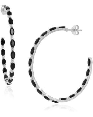 Moon London Epic Spinel Large Sterling Hoops - Metallic