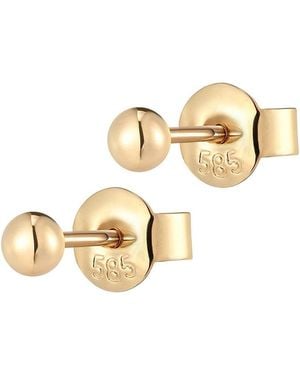 Larisa Beaumont Mini Honesty 14K Solid Sphere Stud - Metallic