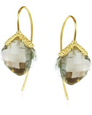 MOUNIR LONDON Green Amethyst Diya Earrings - Metallic
