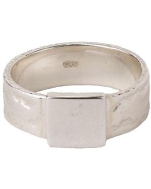 NASI SILVER Chunky Roccia I.D. Ring - White