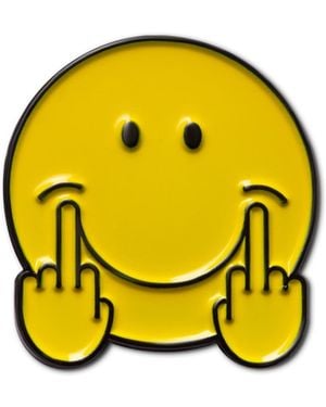 Make Heads Turn Enamel Pin Middle Fingers Up - Yellow
