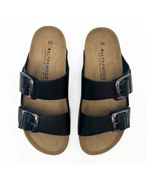Altramoda Redressing the World Anatomical Cork Footbed Slippers - Black
