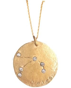 Lily Flo Jewellery Aries Solid & Diamond Pendant Necklace - Metallic