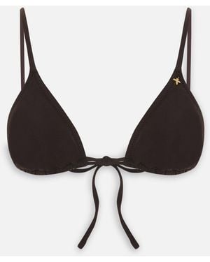 Pcfg The Solar Reflections Classic Triangle Bikini Top - Brown