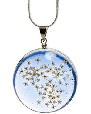 Laura Daili Queen Anne's Lace Glass Pendant - Blue