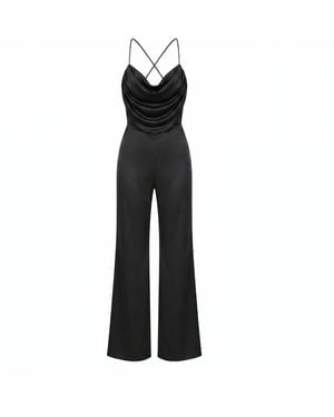 Nomi Fame Dawn Draped Cowl Neck Jumpsuit - Black
